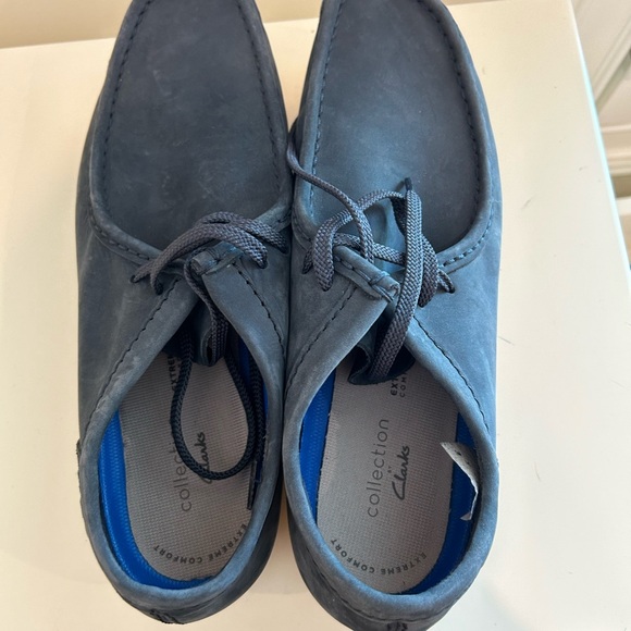 Clarks Mens Sharce II Navy Nubuck Marine Chukkas Size 10 - Picture 2 of 5